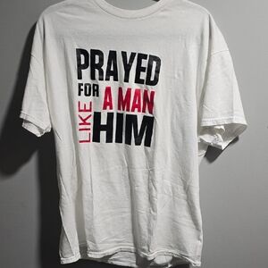 White Graphic Tee with Bold Text